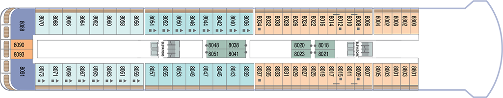 Планы палуб Azamara Pursuit: Палуба 8