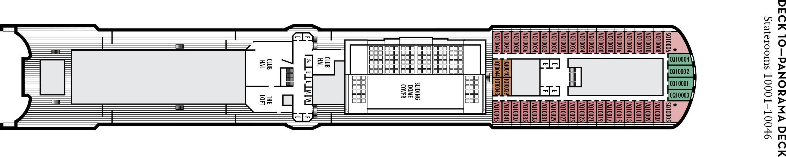 Планы палуб Nieuw Amsterdam: Палуба 10 Panorama