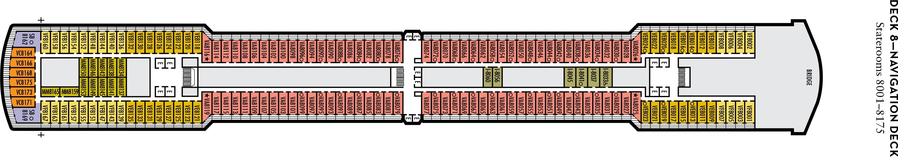 Планы палуб Nieuw Amsterdam: Палуба 8 Navigation