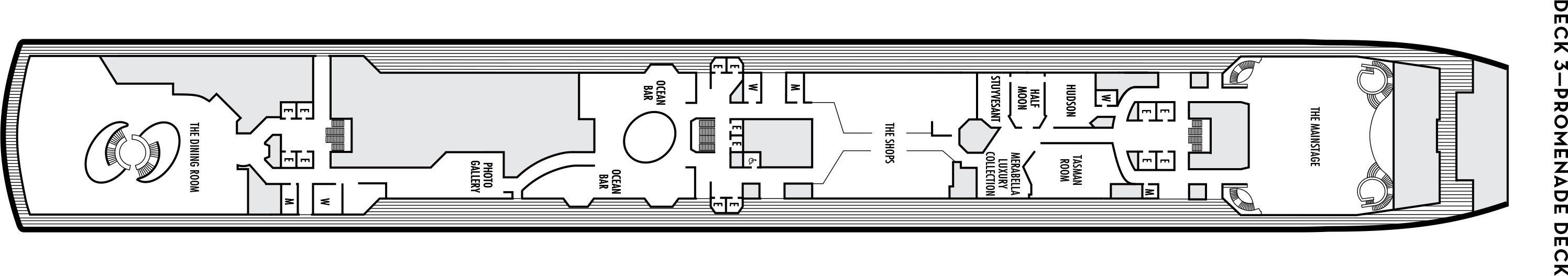 Планы палуб Eurodam: Палуба 3 Promenade