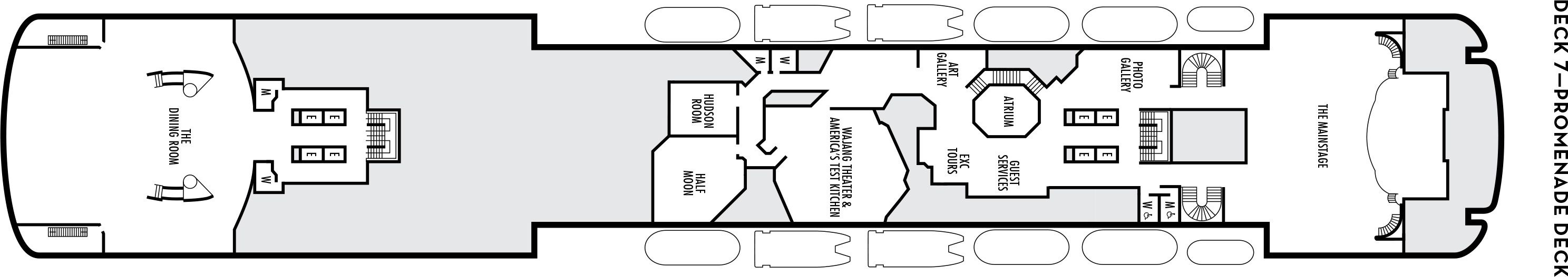 Планы палуб Maasdam: Палуба 7 Promenade