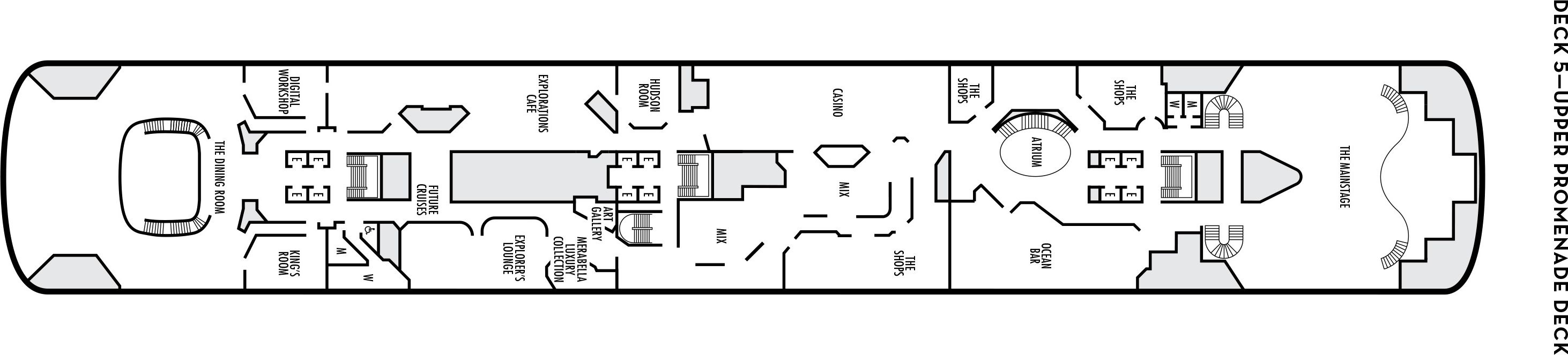 Планы палуб Rotterdam: Палуба 5 Upper Promenade