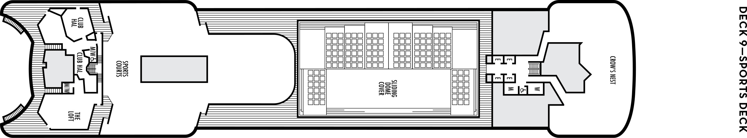 Планы палуб Amsterdam: Палуба 9 Sports