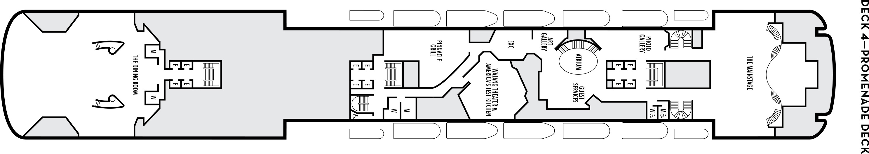 Планы палуб Amsterdam: Палуба 4 Promenade