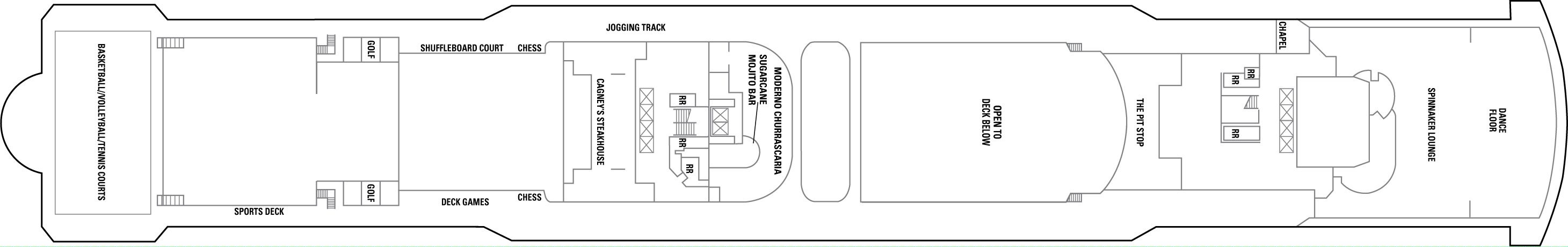 Планы палуб Norwegian Jade: Палуба 13