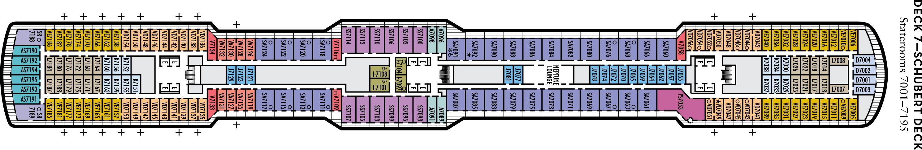 Планы палуб Koningsdam: Палуба 7 Schubert