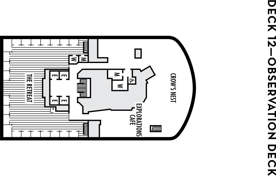 Планы палуб Koningsdam: Палуба 12 Observation