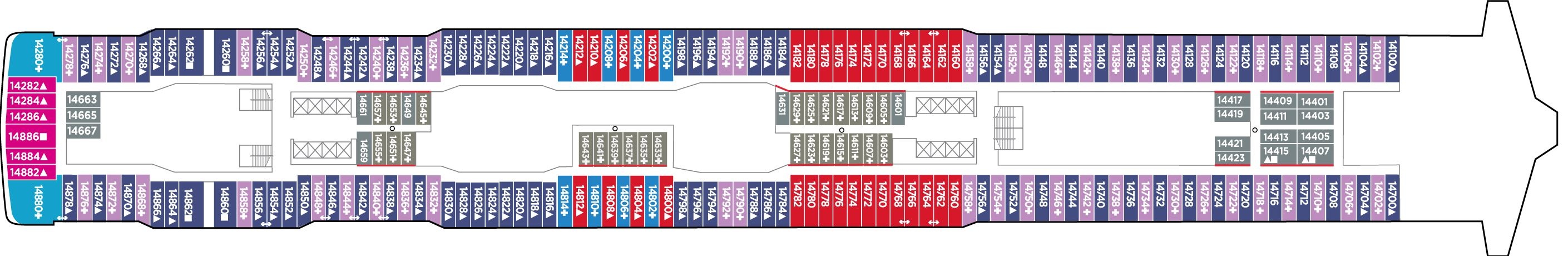 Планы палуб Norwegian Encore: Палуба 14