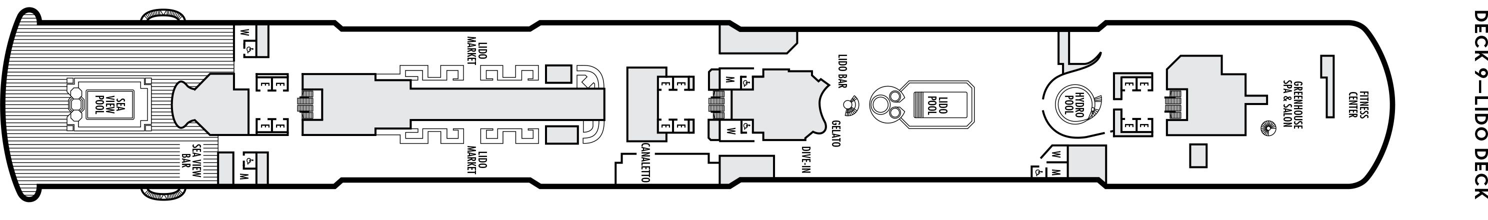 Планы палуб Koningsdam: Палуба 9 Lido