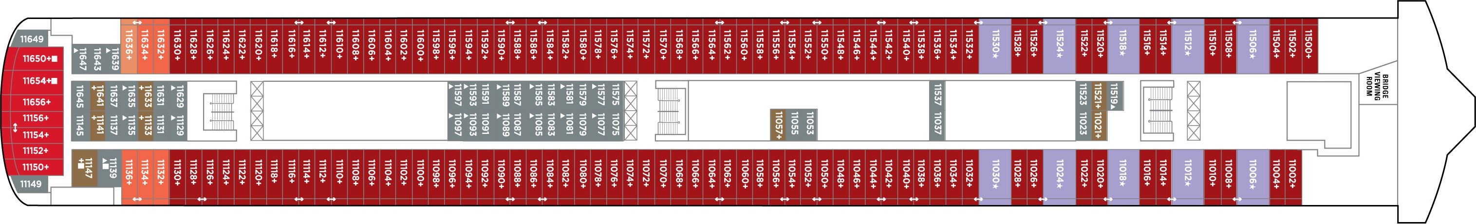 Планы палуб Norwegian Pearl: Палуба 11