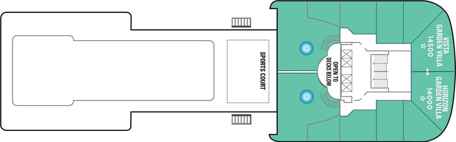 Планы палуб Norwegian Dawn: Палуба 14