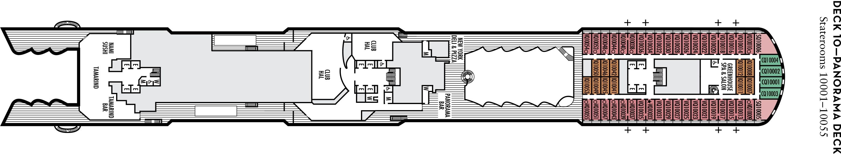 Планы палуб Koningsdam: Палуба 10 Panorama