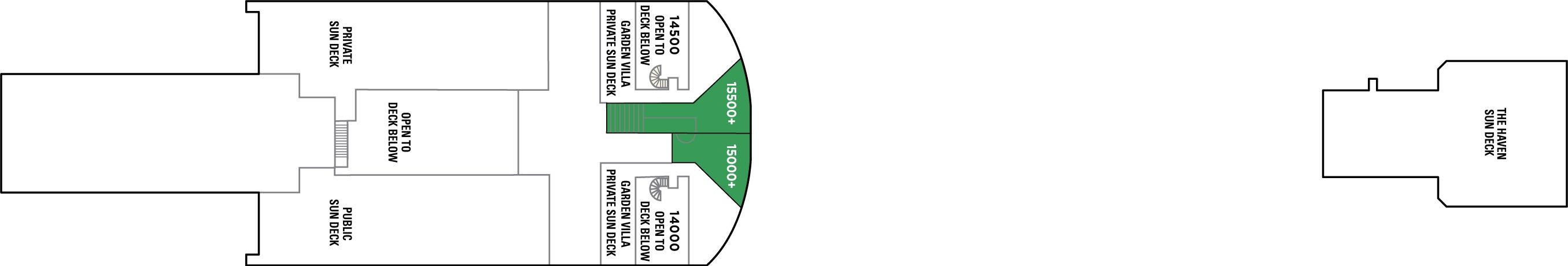 Планы палуб Norwegian Pearl: Палуба 15