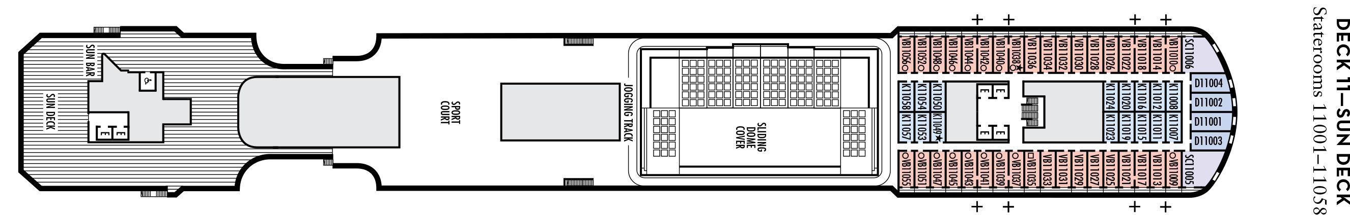 Планы палуб Koningsdam: Палуба 11 Sun