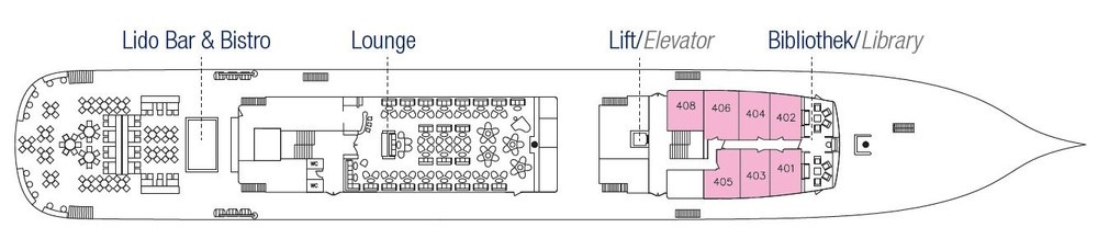 Планы палуб Sea Cloud Spirit: Палуба Lido