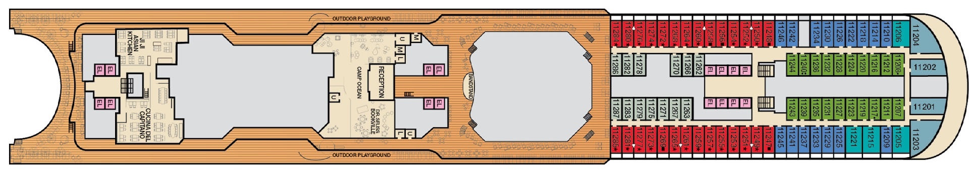 Планы палуб Carnival Panorama: Палуба 11