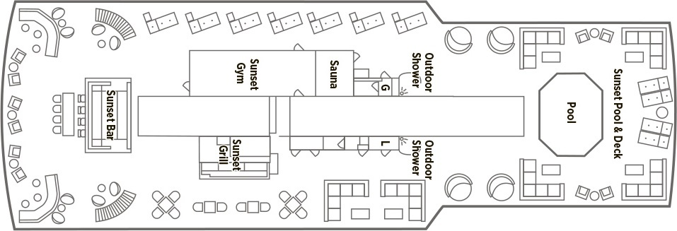 Планы палуб Crystal Esprit: Палуба 5 - Sunset