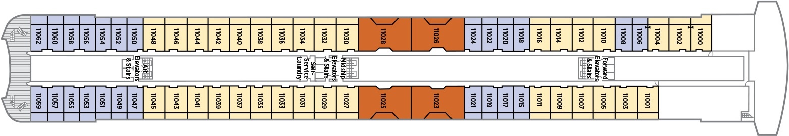 Планы палуб Crystal Serenity: Палуба 11 - Penthouse