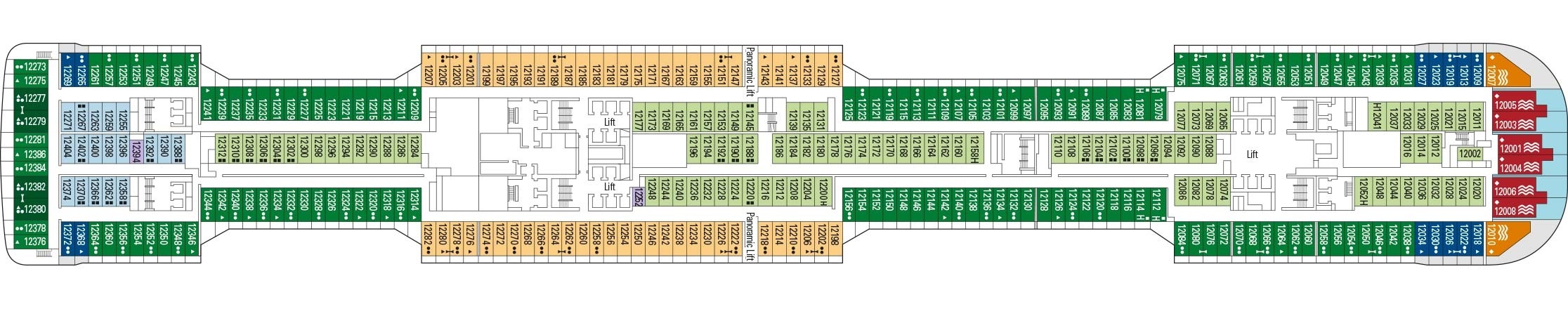 Планы палуб MSC Grandiosa: Палуба 12
