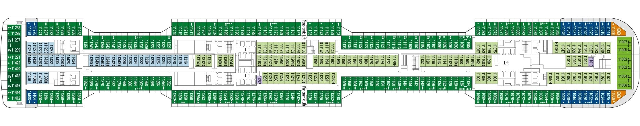 Планы палуб MSC Grandiosa: Палуба 11