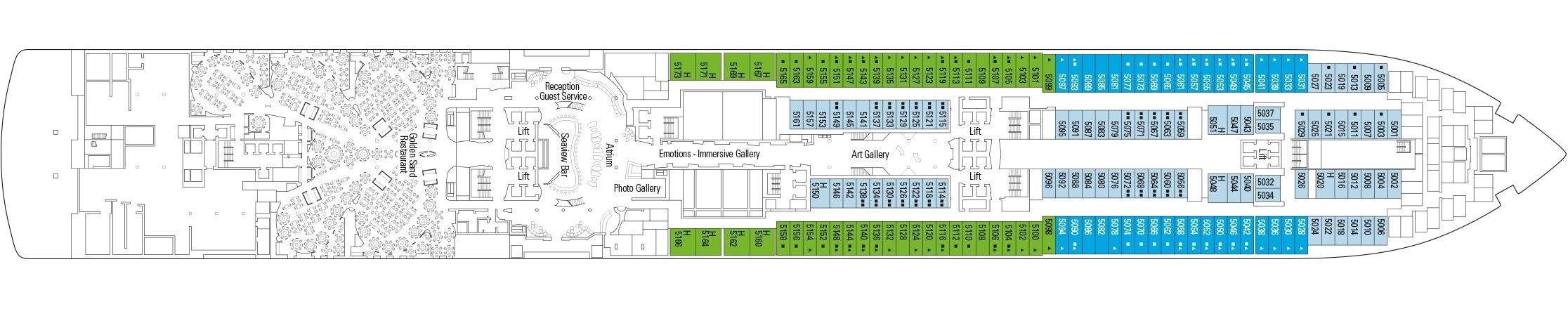 Планы палуб MSC Seaview: Палуба 5