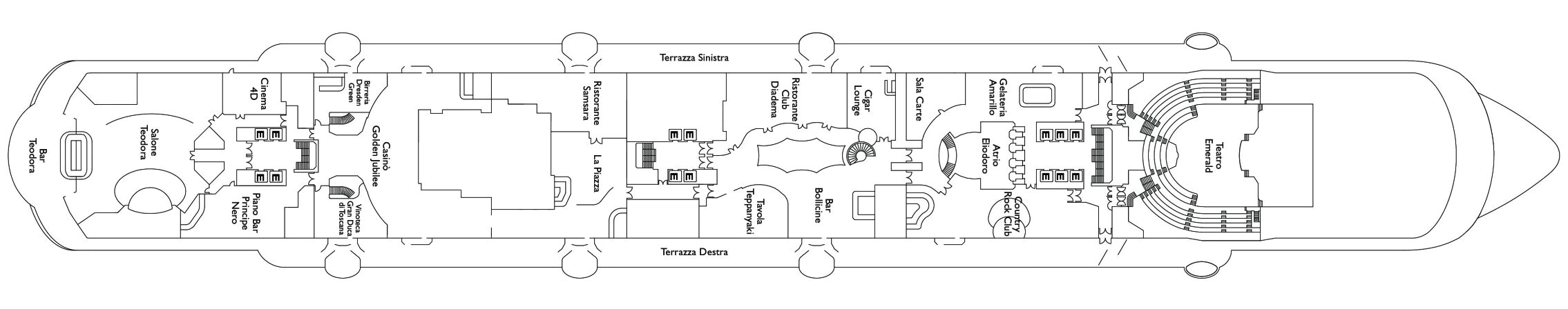 Планы палуб Costa Diadema: Deck 5 Eldorado