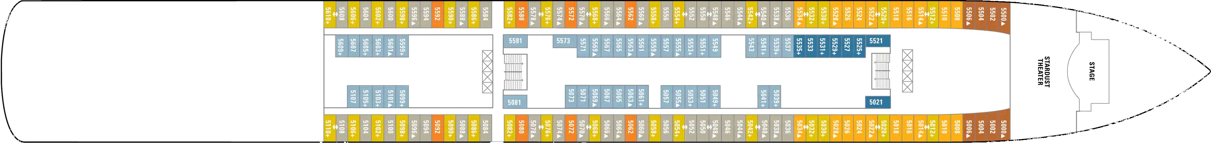 Планы палуб Norwegian Jade: Палуба 5