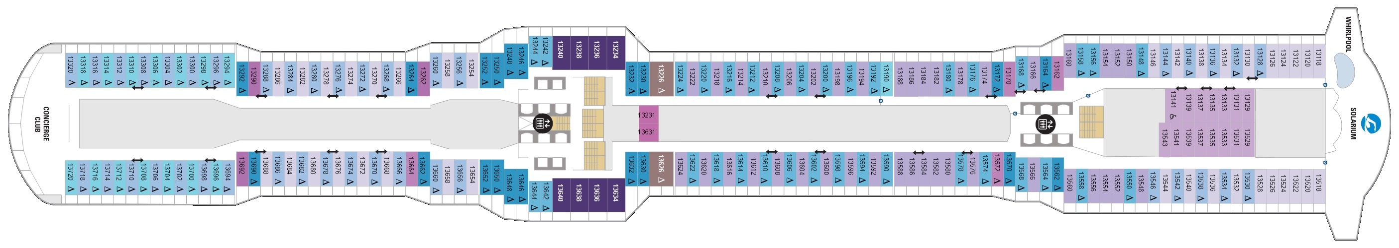 Планы палуб Odyssey of the Seas: Палуба 13
