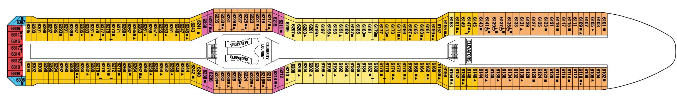 Планы палуб Celebrity Reflection: Палуба 6