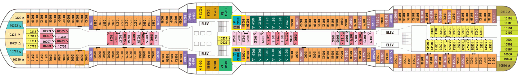 Планы палуб Quantum Of The Seas: Палуба 10