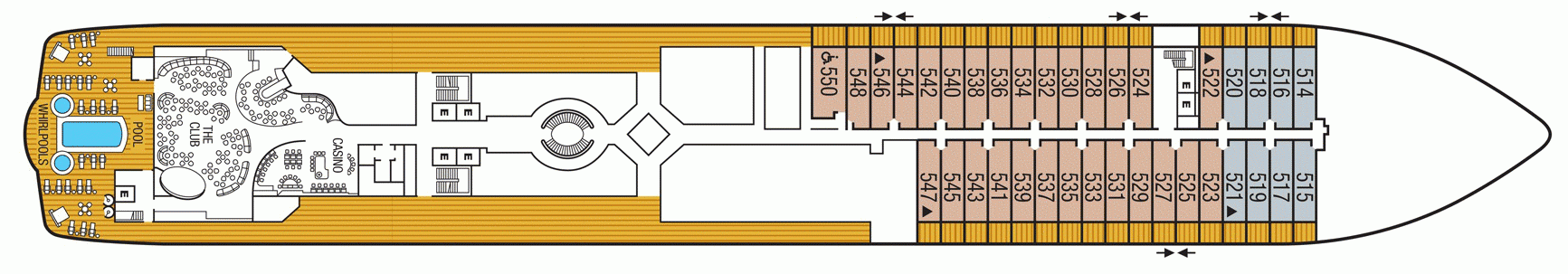 Планы палуб Seabourn Ovation: Палуба 5