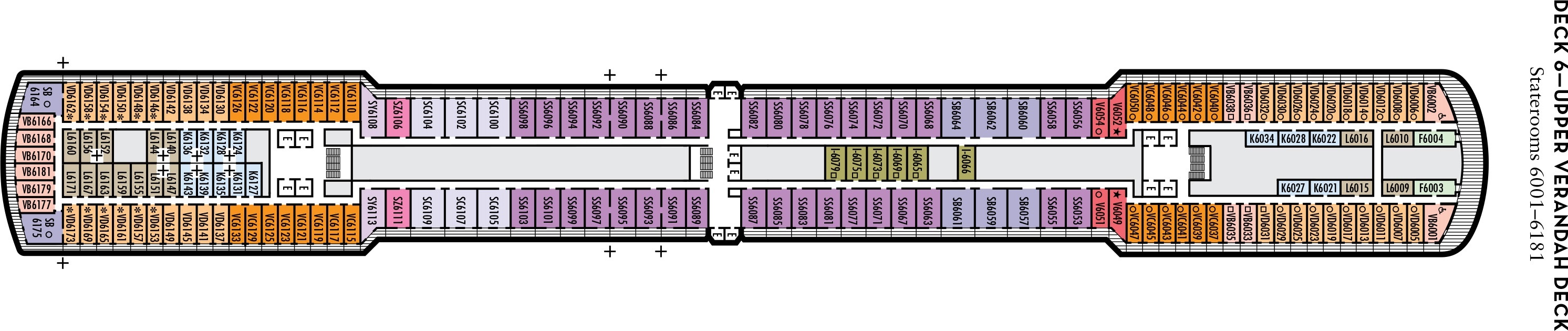 Планы палуб Nieuw Amsterdam: Палуба 6 Upper Verandah