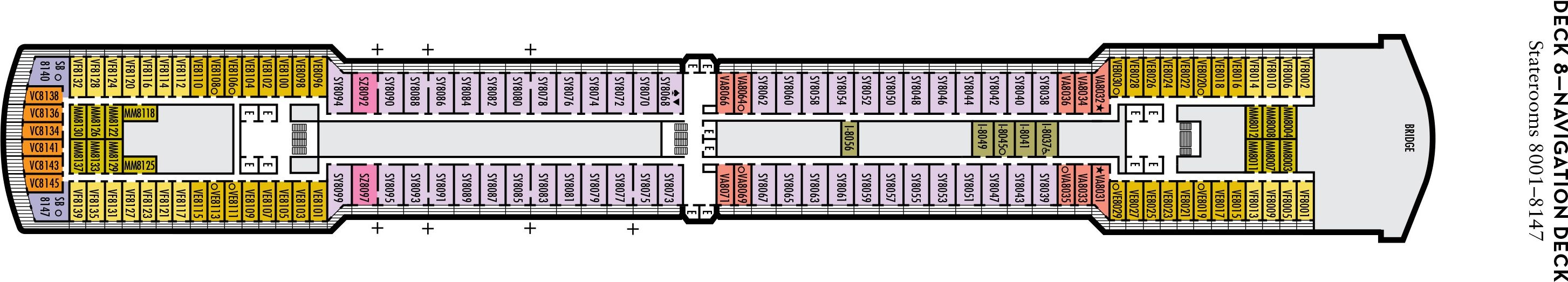 Планы палуб Noordam: Палуба 8 Navigation