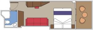 Схема Каюта с балконом c ограниченным видом Deluxe Fantastica