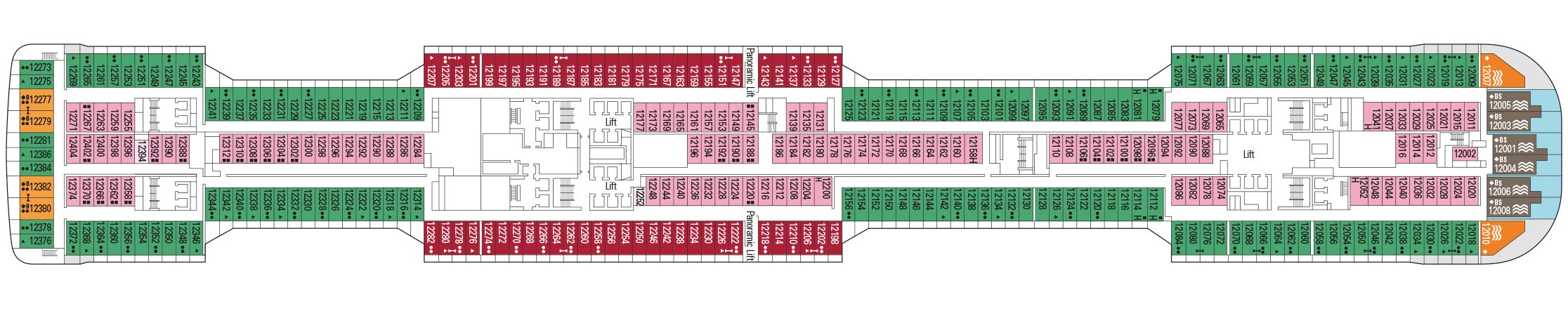 Планы палуб MSC Grandiosa: Палуба 12