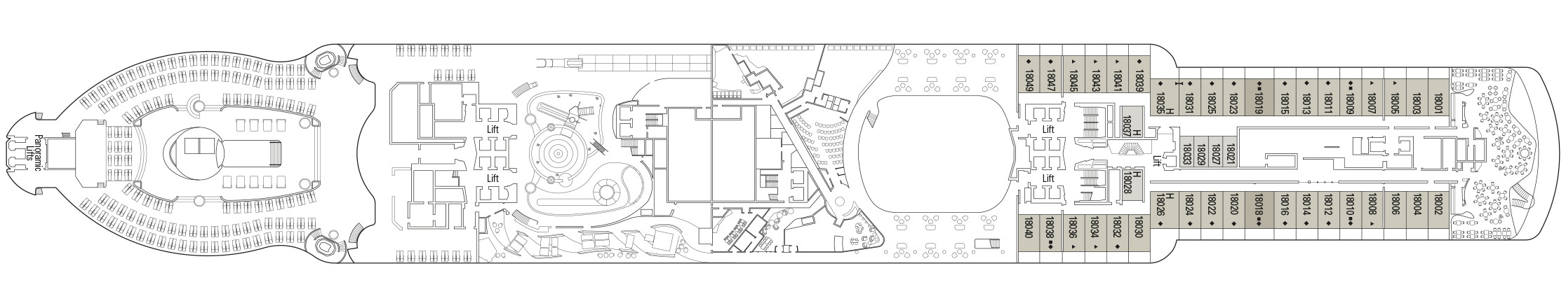 Планы палуб MSC Seascape: Палуба 18